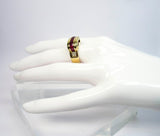 MOUAWAD 18 Karat Yellow Gold Diamond and Ruby Ring Size 6 3/4