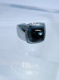 FRED Diamond Ring Sugar Loaf Topaz 18 Karat White Gold Size 7
