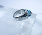 FRED Diamond Ring Sugar Loaf Topaz 18 Karat White Gold Size 7