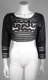 LEON PAULE Black Ensemble Crop Top Flare Skirt Size Medium