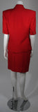 HERMES 2 pc Red Linen Skirt Suit w/ H buttons Size 42