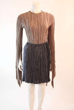 MARY MCFADDEN Mauve 2 pc Satin Skirt w/ Silver Belt Size 6