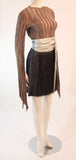 MARY MCFADDEN Mauve 2 pc Satin Skirt w/ Silver Belt Size 6