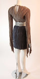 MARY MCFADDEN Mauve 2 pc Satin Skirt w/ Silver Belt Size 6
