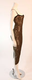 RIFAT OZBEK Sheer Gold Metallic Knit Dress