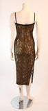 RIFAT OZBEK Sheer Gold Metallic Knit Dress