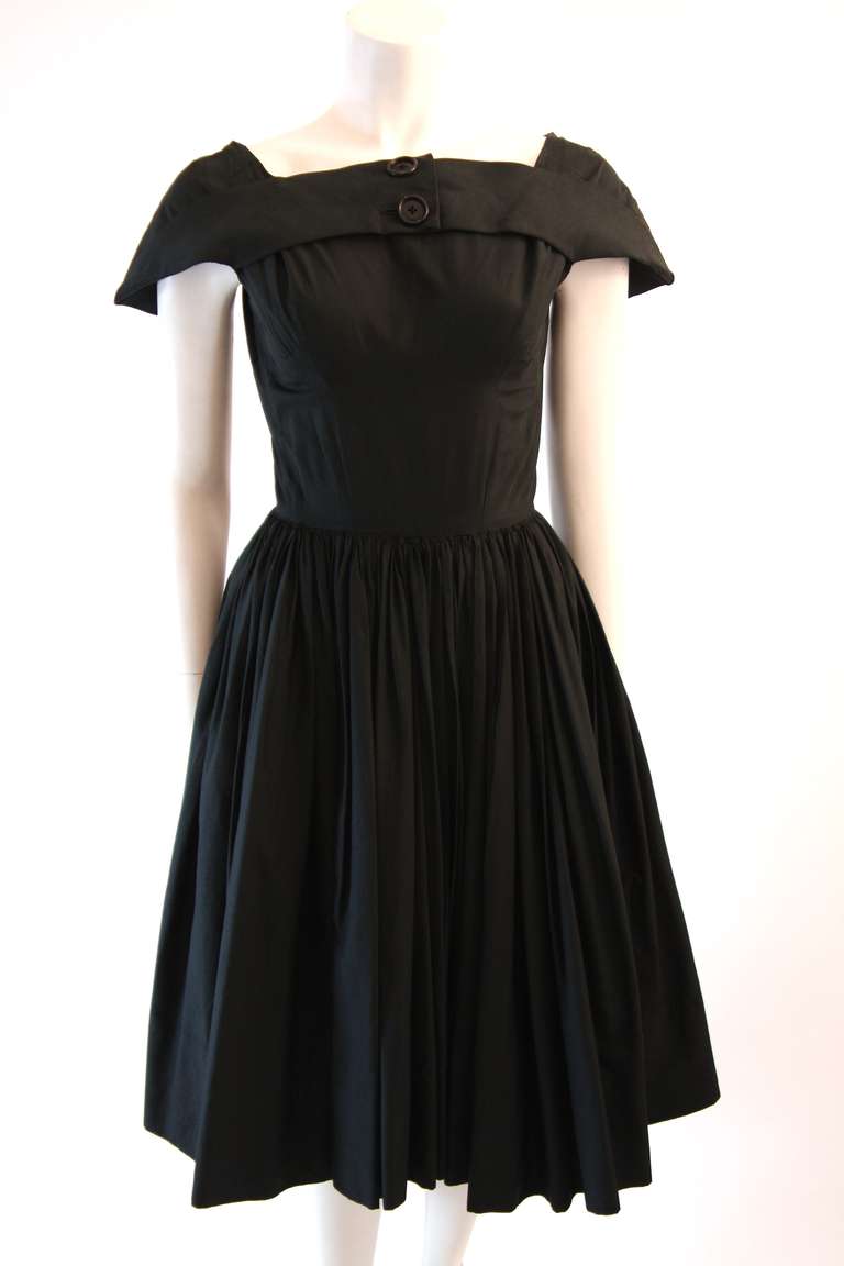 blue dress for baby girl JAMES GALANOS Circa 1950s Black Boat Neck Cocktail Dress – The Paper Bag  Princess