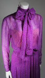 GIVENCHY Purple Silk Chiffon Dress and Belt Size Small