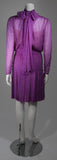 GIVENCHY Purple Silk Chiffon Dress and Belt Size Small