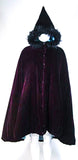 JEAN PAUL GAULTIER Purple Velvet Puff Cloak with Pointed Hood Size 42