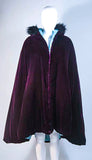 JEAN PAUL GAULTIER Purple Velvet Puff Cloak with Pointed Hood Size 42