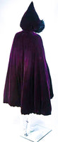 JEAN PAUL GAULTIER Purple Velvet Puff Cloak with Pointed Hood Size 42