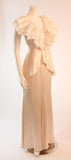 VICKY TIEL Ruffled Lace Gown with Open Back