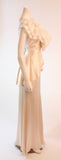 VICKY TIEL Ruffled Lace Gown with Open Back