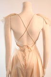 VICKY TIEL Ruffled Lace Gown with Open Back