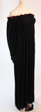 VICKY TIEL Navy Full Length Stretch Dress with Red Accent