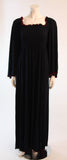 VICKY TIEL Navy Full Length Stretch Dress with Red Accent