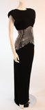 VICKY TIEL Black Futurism Gown with Metallic Detail