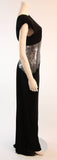 VICKY TIEL Black Futurism Gown with Metallic Detail