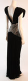 VICKY TIEL Black Futurism Gown with Metallic Detail