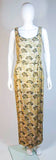 HAUTE COUTURE INTERNATIONAL 1960s Gold Beaded Gown Size 6