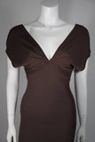 EMANUEL UNGARO 1990s Brown Jersey Gown Size 8
