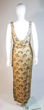 HAUTE COUTURE INTERNATIONAL 1960s Gold Beaded Gown Size 6