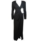 NOLAN MILLER Black & White Gown, Drape Detail Size 6