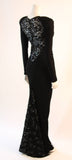 VICKY TIEL Sequined Lace Black Gown Size 38