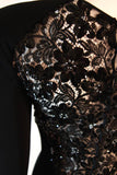 VICKY TIEL Sequined Lace Black Gown Size 38