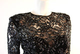 VICKY TIEL Embellished Lace Gown Size 38
