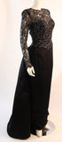VICKY TIEL Embellished Lace Gown Size 38