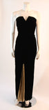VICKY TIEL Black Velvet and Gold Cleopatra Gown with Bolero