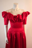 NOLAN MILLER Cardinal Red Tufted Silk Gown