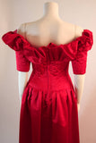 NOLAN MILLER Cardinal Red Tufted Silk Gown