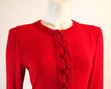 OSCAR DE LA RENTA Kaftan Inspired Red Silk 2 pc Pant Suit