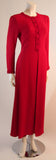 OSCAR DE LA RENTA Kaftan Inspired Red Silk 2 pc Pant Suit
