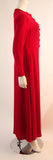 OSCAR DE LA RENTA Kaftan Inspired Red Silk 2 pc Pant Suit