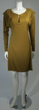 HOLLY HARP Curry Green Long Sleeve Jersey Dress Size Small