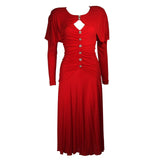 HOLLY HARP Red Jersey Long Sleeve Gown Size Medium