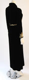 CUSTOM Vintage Circa 1960s Black Velvet Rhinestone Gown