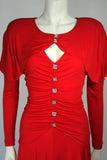 HOLLY HARP Red Jersey Long Sleeve Gown Size Medium