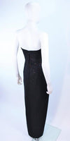 VICKY TIEL Black Draped Gown with Sequin Interior Size 4