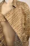 MALCOLM STARR Metallic Gold Dress Coat with Rhinestone Buttons