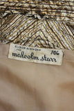 MALCOLM STARR Metallic Gold Dress Coat with Rhinestone Buttons