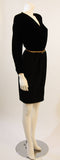 OSCAR DE LA RENTA Black & Gold Velvet Bodice Cocktail Dress