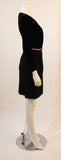 OSCAR DE LA RENTA Black & Gold Velvet Bodice Cocktail Dress