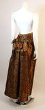 OSCAR DE LA RENTA Gold and Burgundy Evening Ensemble