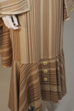 VINTAGE Circa 1960s Cream & Nude Wool Cape & Skirt Set Size 6-10