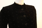 YVES SAINT LAURENT 1970s Black Velvet Blazer Nehru Collar